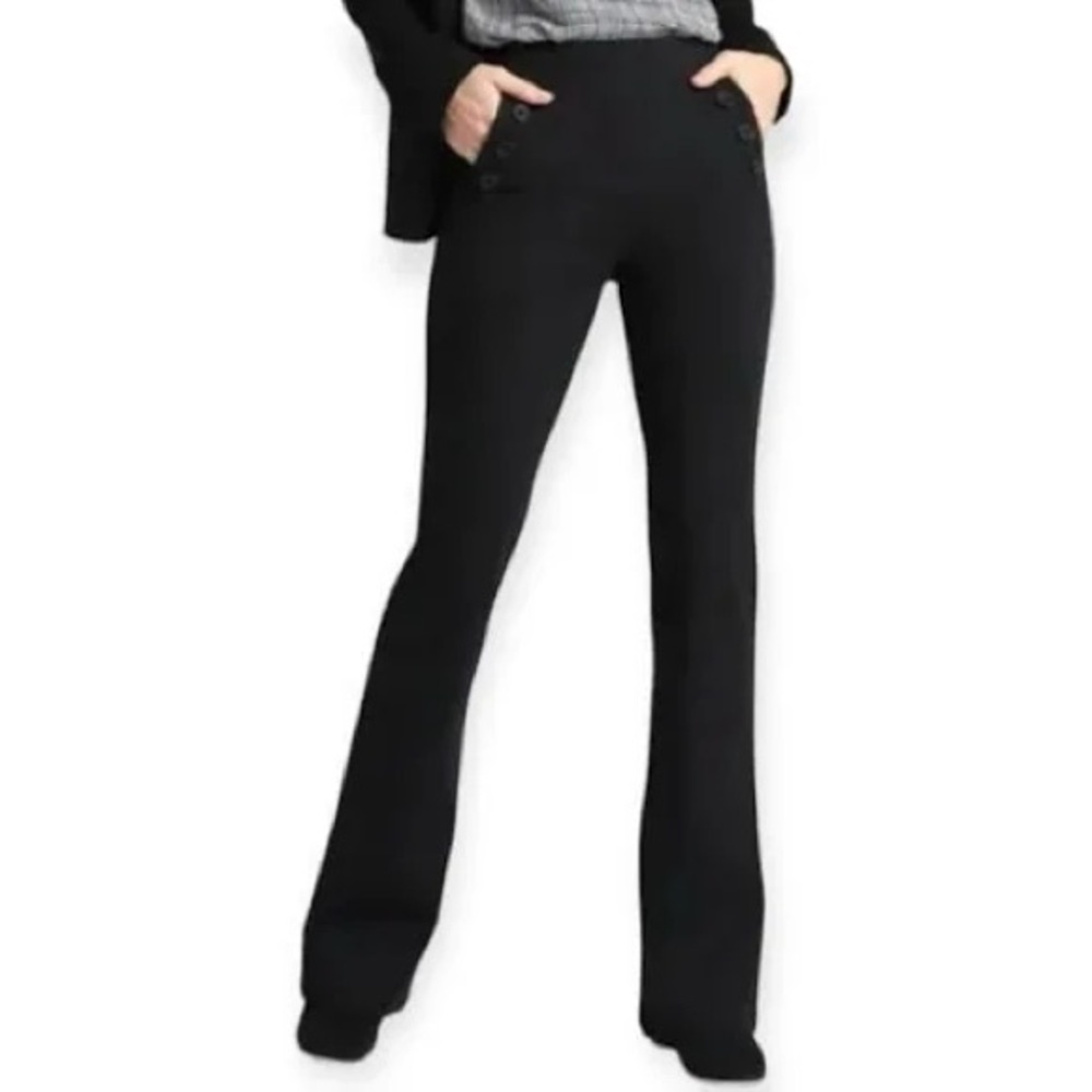 Betabrand Dress Pants Yoga Pants Six Button Sailor Pockets Medium petite black